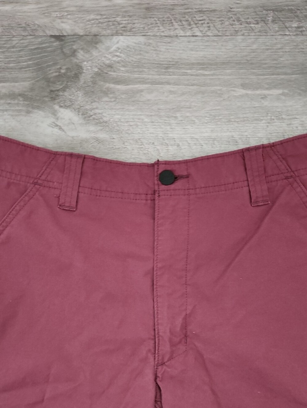 Wrangler Outdoors Flat Front Shorts 4 Pocket D-Ring Maroon Mens Size 34 - Picture 4 of 15